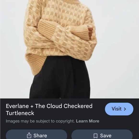Everlane Cloud Checkered Turtleneck Sweater - Picture 2 of 6